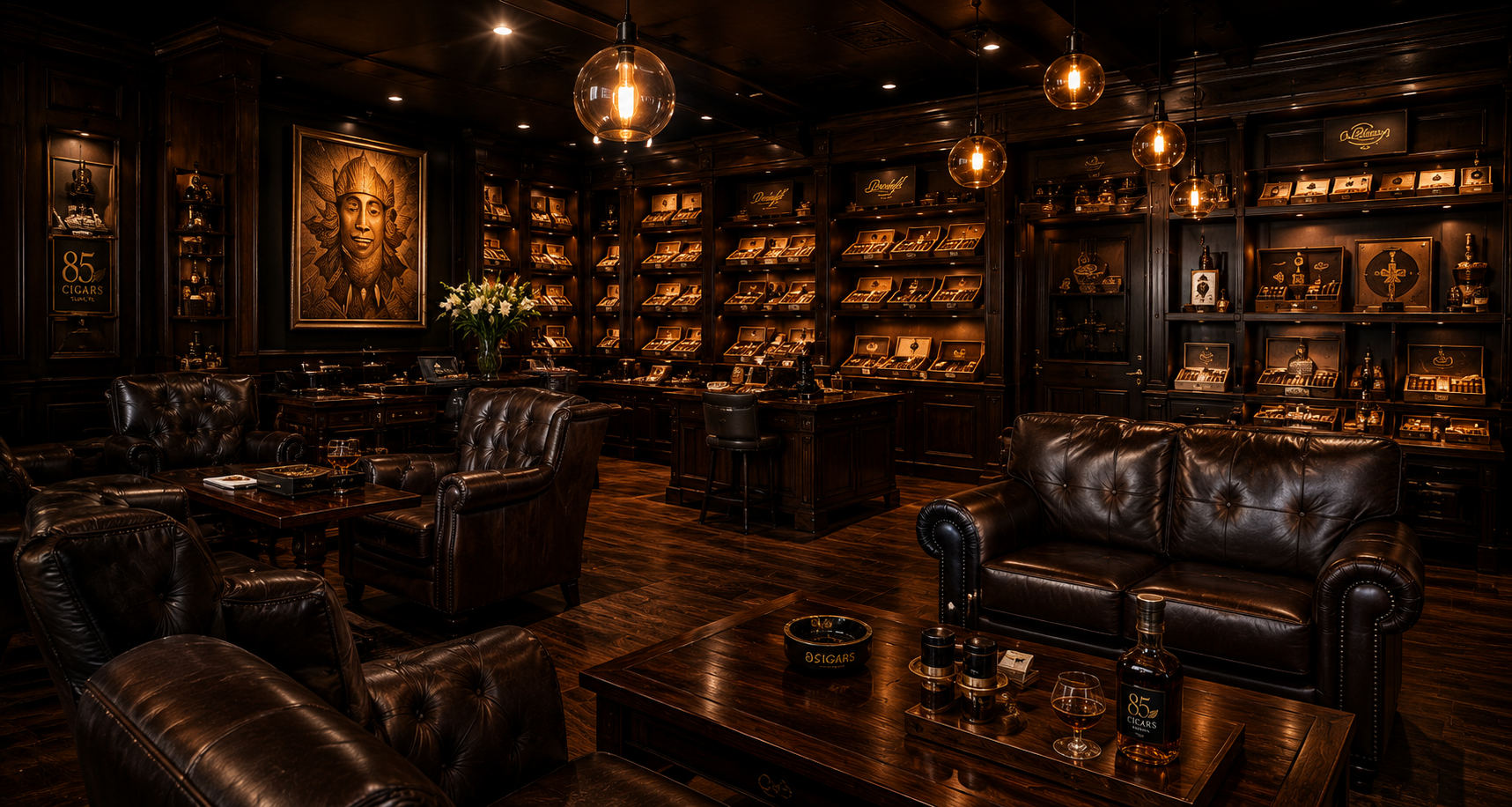 Premium cigars in humidor