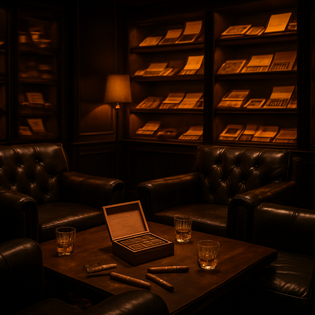 A luxury cigar event setting inside our humidor lounge