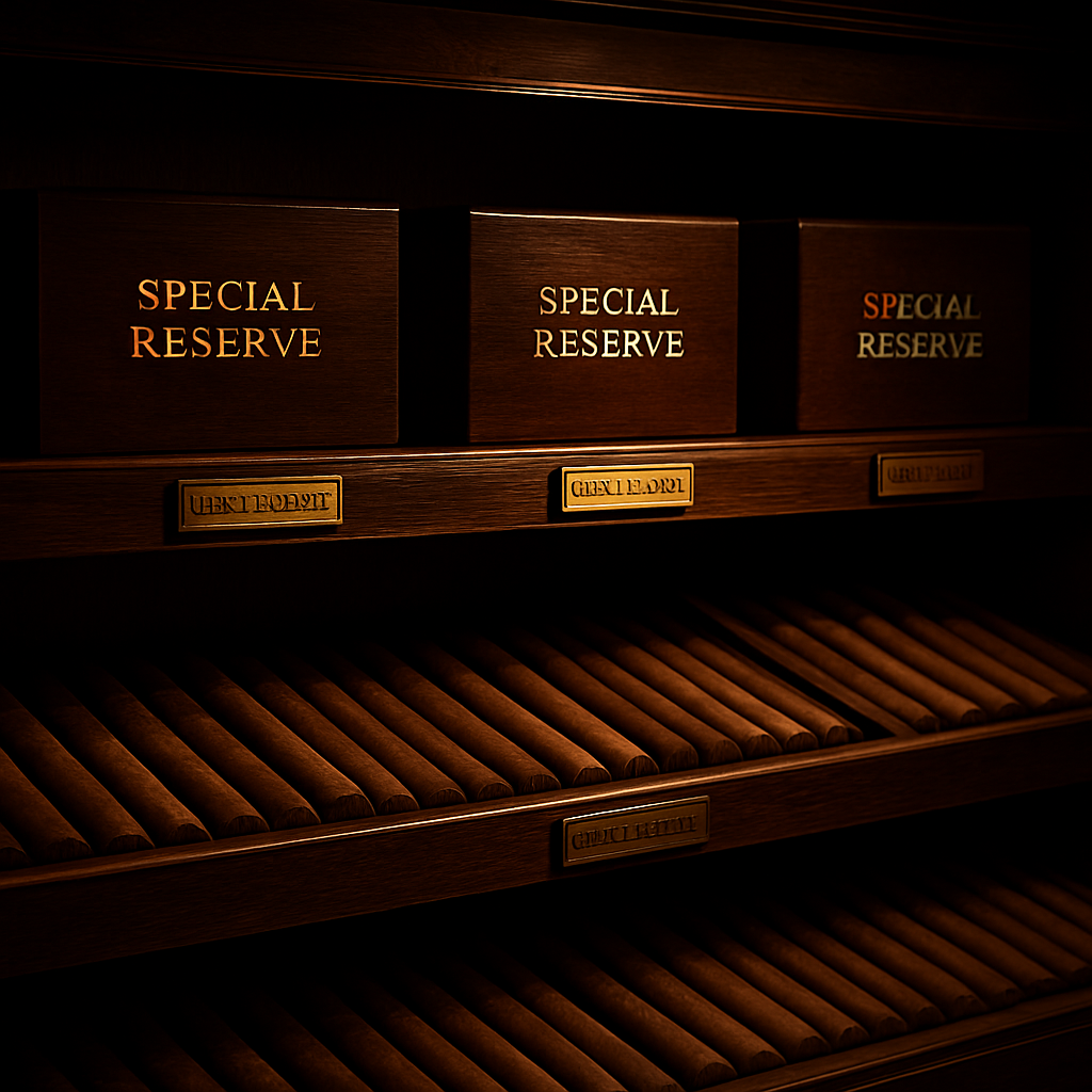 Rare cigar collection section